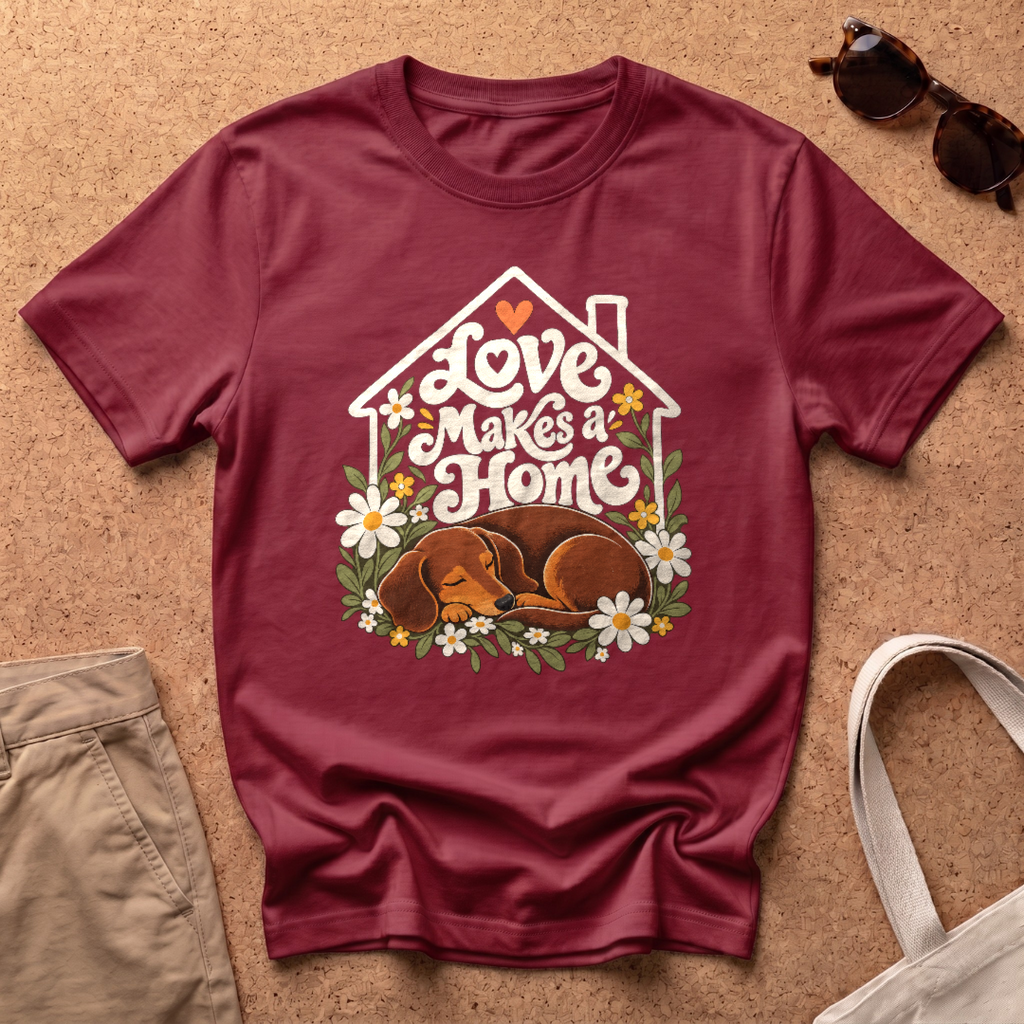Love Makes Home T-Shirt - Antique Cherry Red