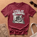 Barking Dachshund Window T-Shirt - Antique Cherry Red