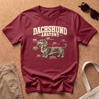 Dachshund Anatomy T-Shirt - Antique Cherry Red