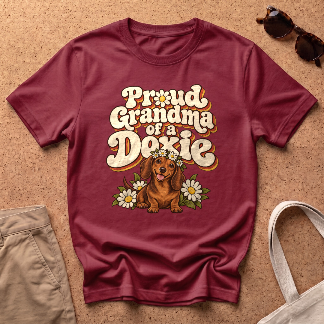 Proud Grandma T-Shirt - Antique Cherry Red