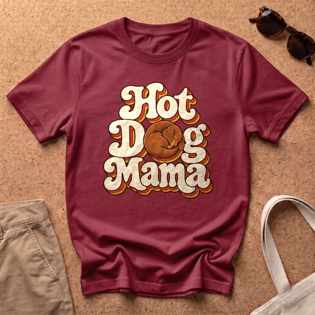 Hot Dog Mama T-Shirt - Antique Cherry Red