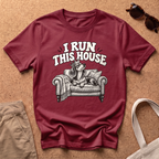 Dachshund Runs House T-Shirt - Antique Cherry Red