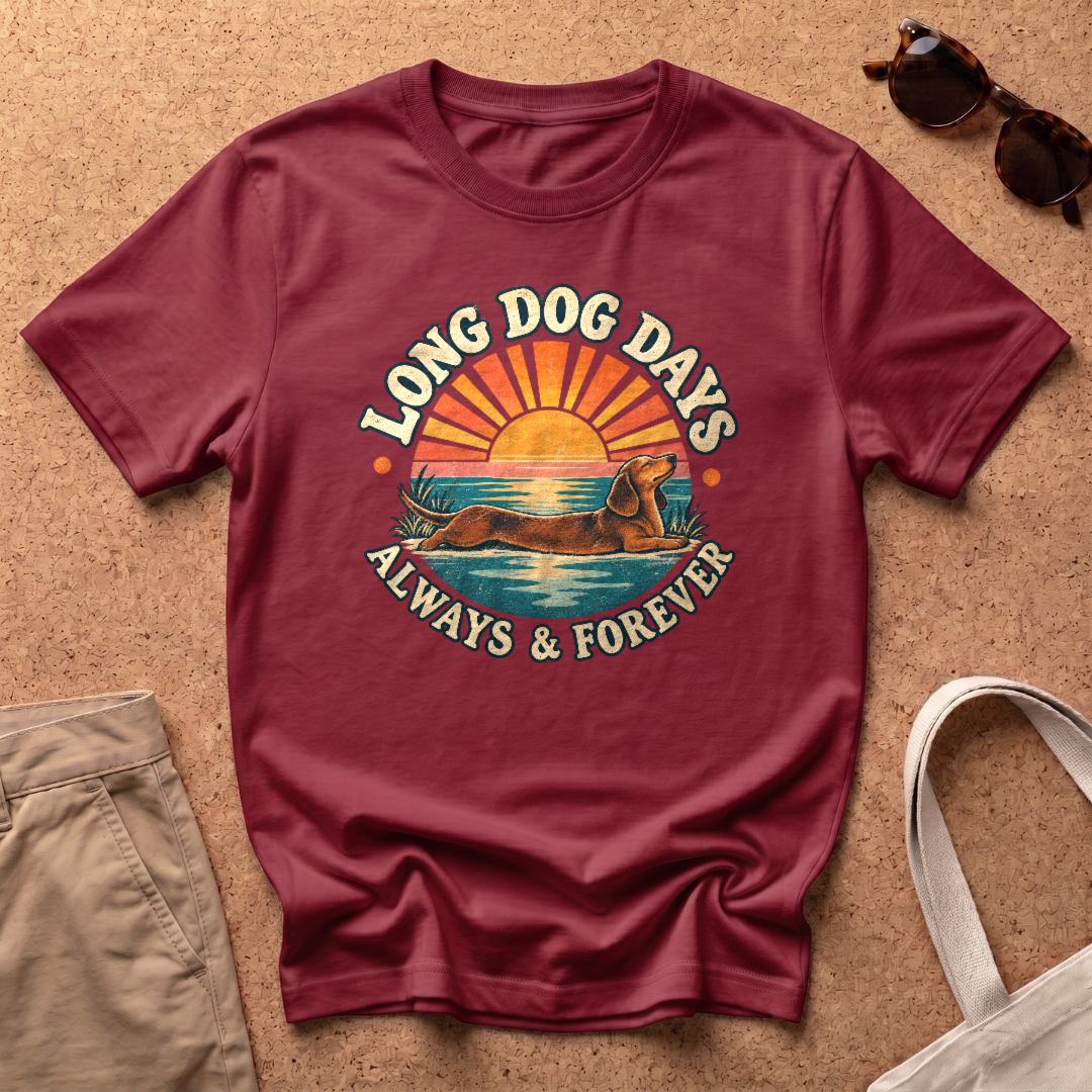 Long Dog Days T-Shirt - Antique Cherry Red