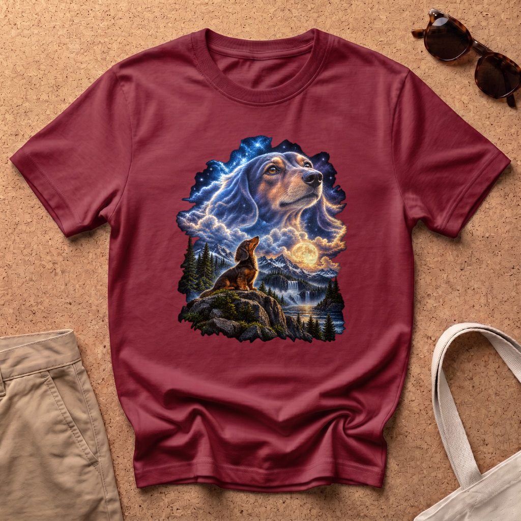 Dachshund Guardian T-Shirt - Antique Cherry Red