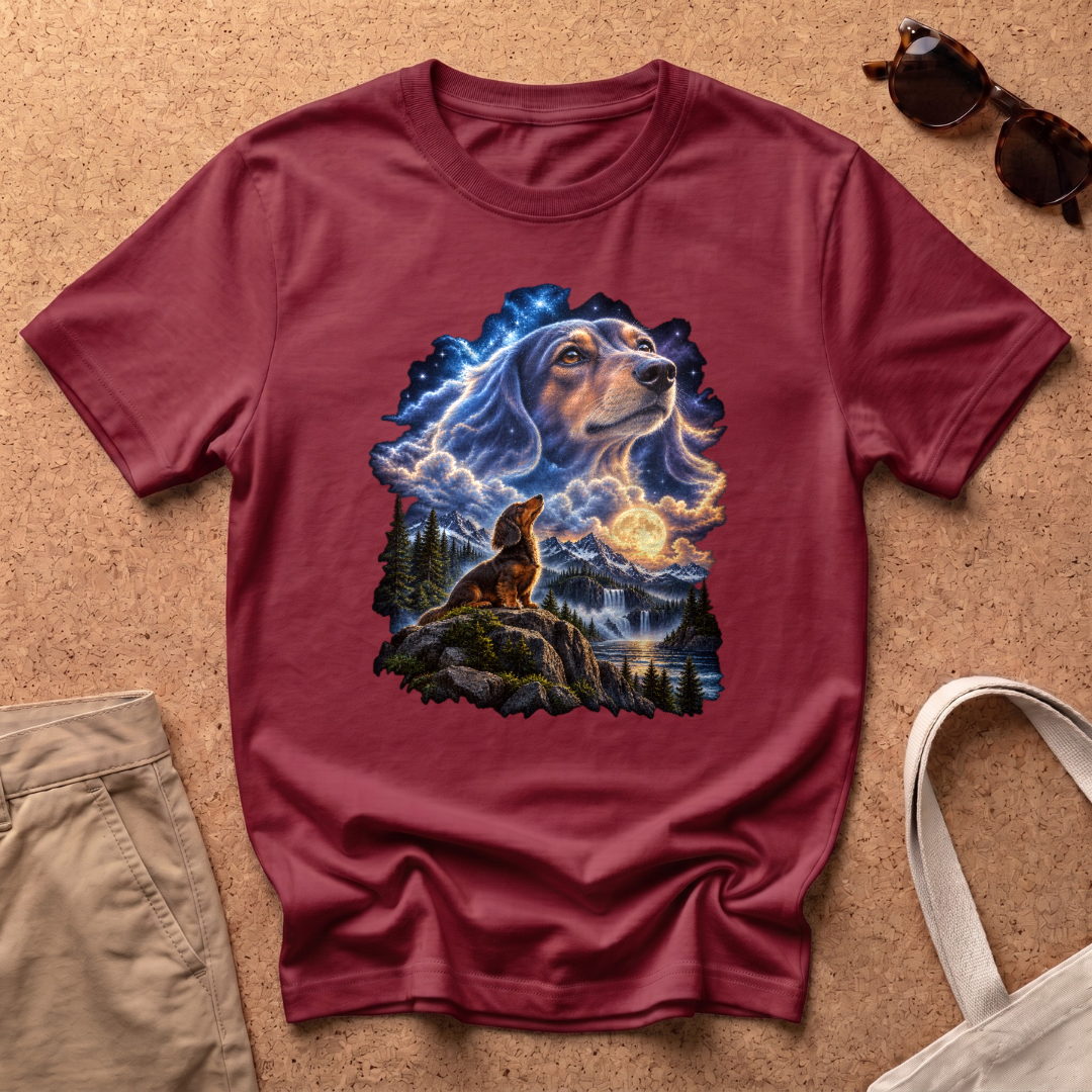 Dachshund Guardian T-Shirt - Antique Cherry Red
