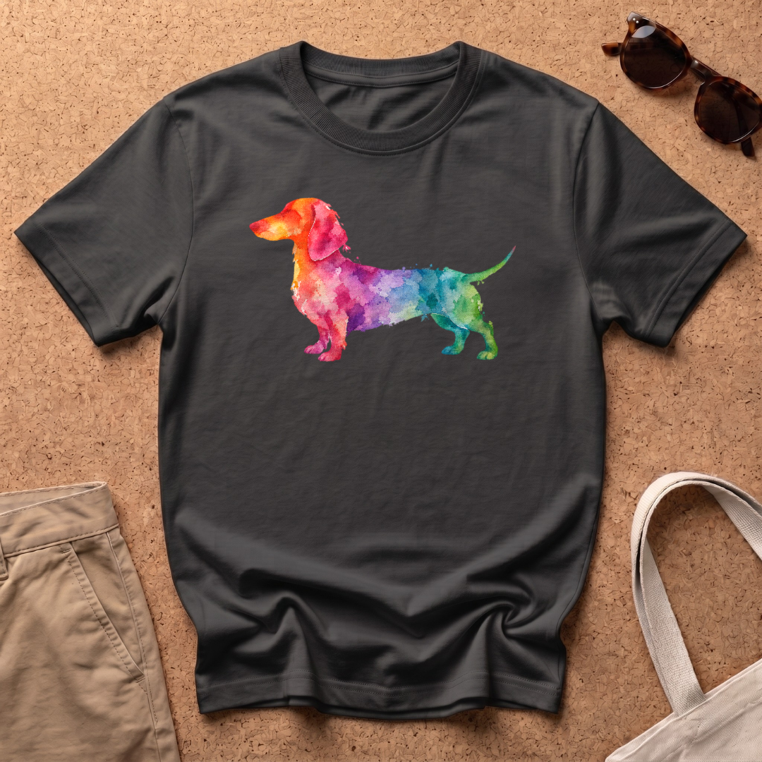 Watercolour Dog T-Shirt - Black