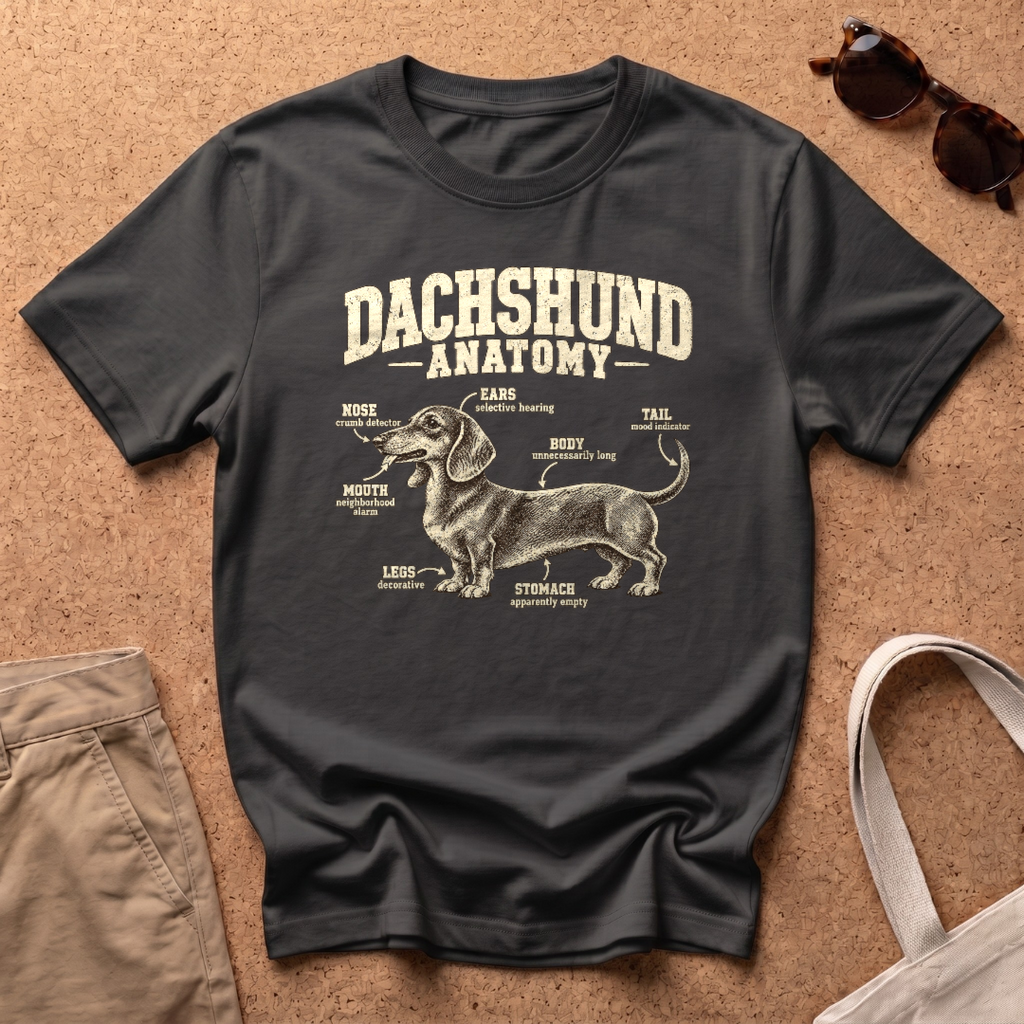 Dachshund Anatomy T-Shirt - Black