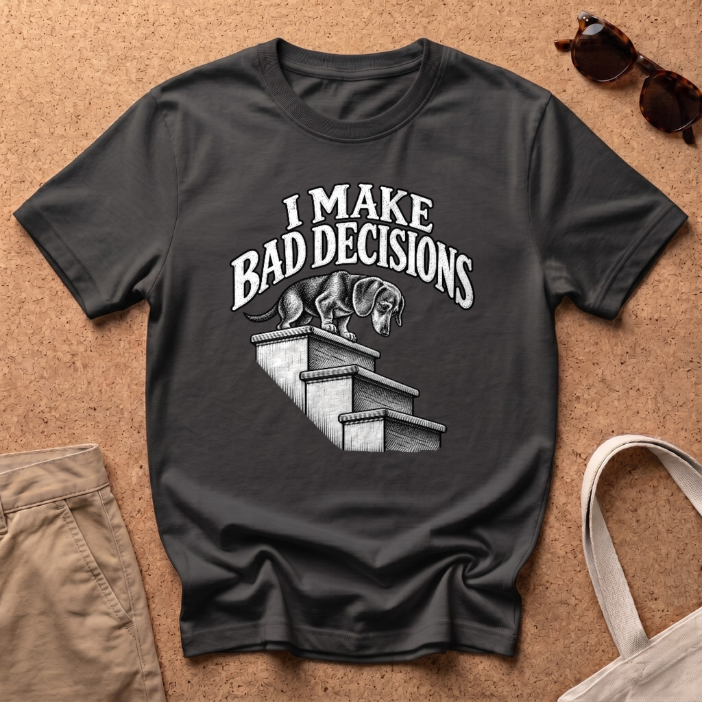 Bad Decisions Stairs T-Shirt - Black