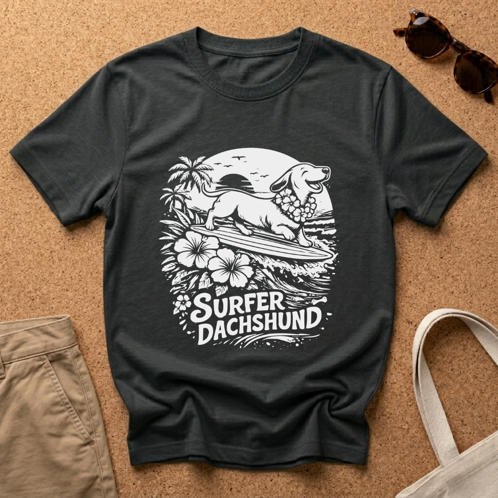 Surfer Dachshund T-Shirt