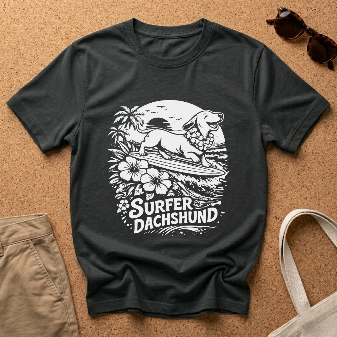 Surfer Dachshund T-Shirt