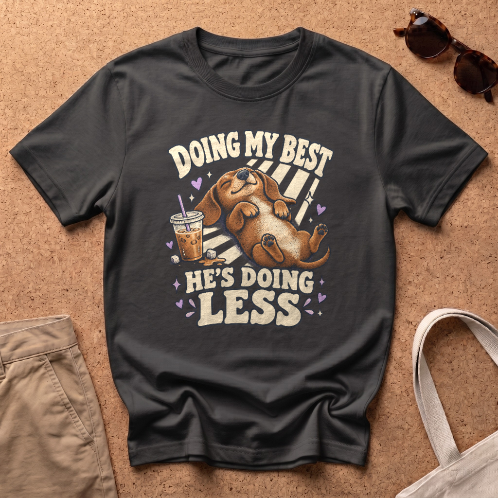 He's Doing Less T-Shirt - Black