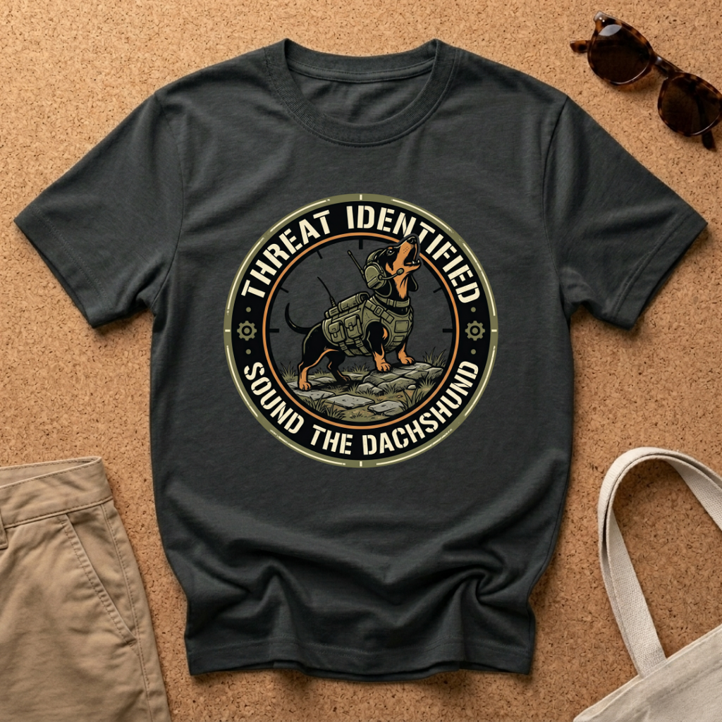 Threat Identified Howling Dachshund T-Shirt