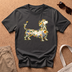 Wildflower Dachshund T-Shirt - Black