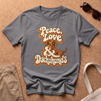 Peace and Love T-Shirt - Charcoal