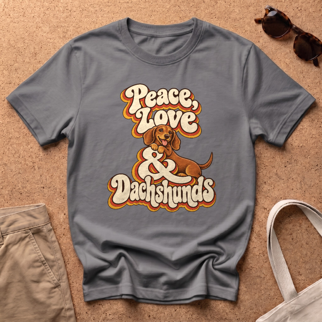 Peace and Love T-Shirt - Charcoal