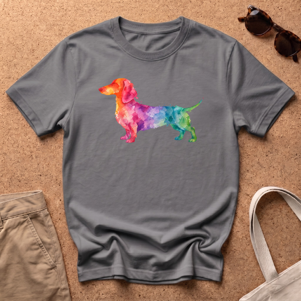 Watercolour Dog T-Shirt - Charcoal