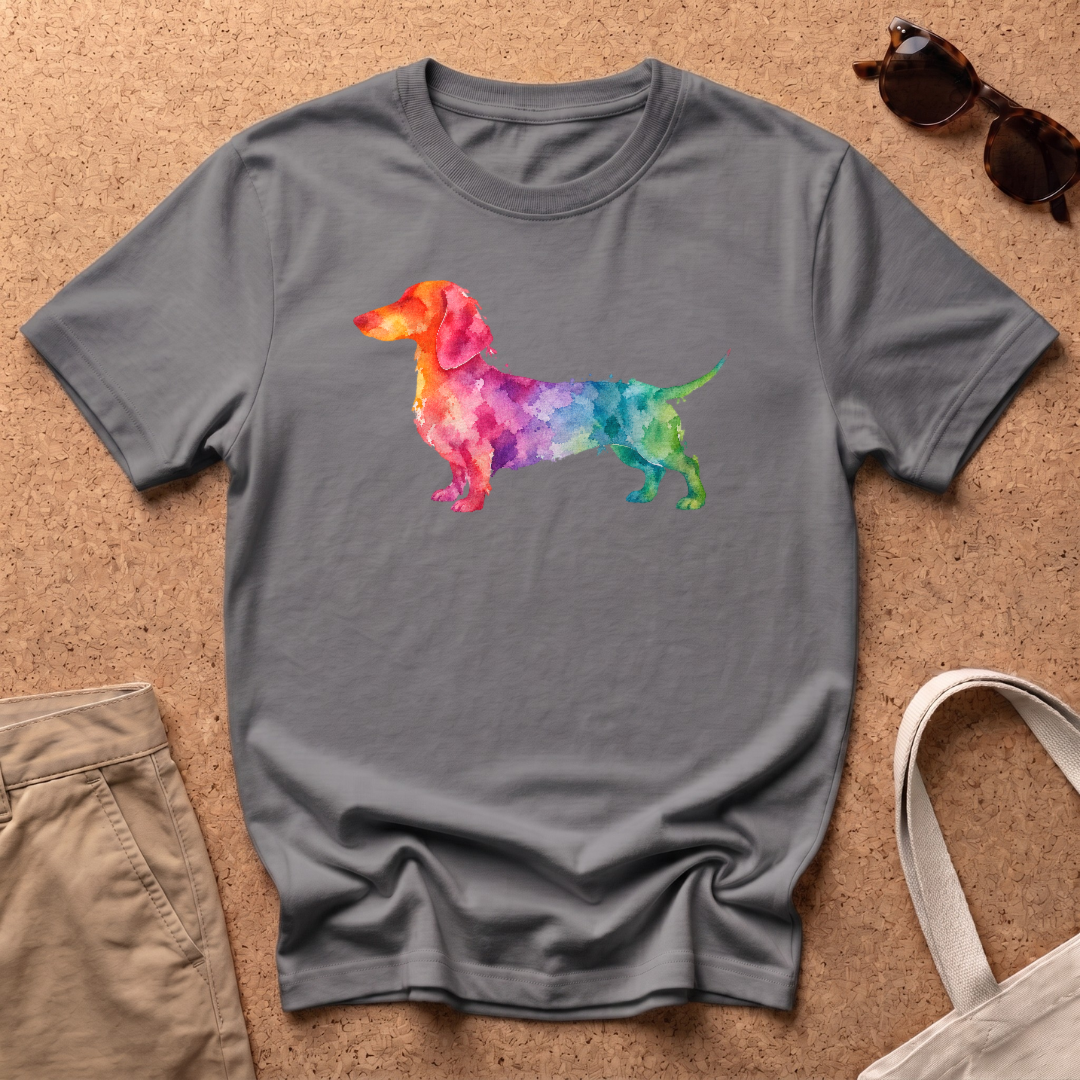 Watercolour Dog T-Shirt - Charcoal