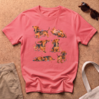 Watercolor Collage T-Shirt - Coral Silk