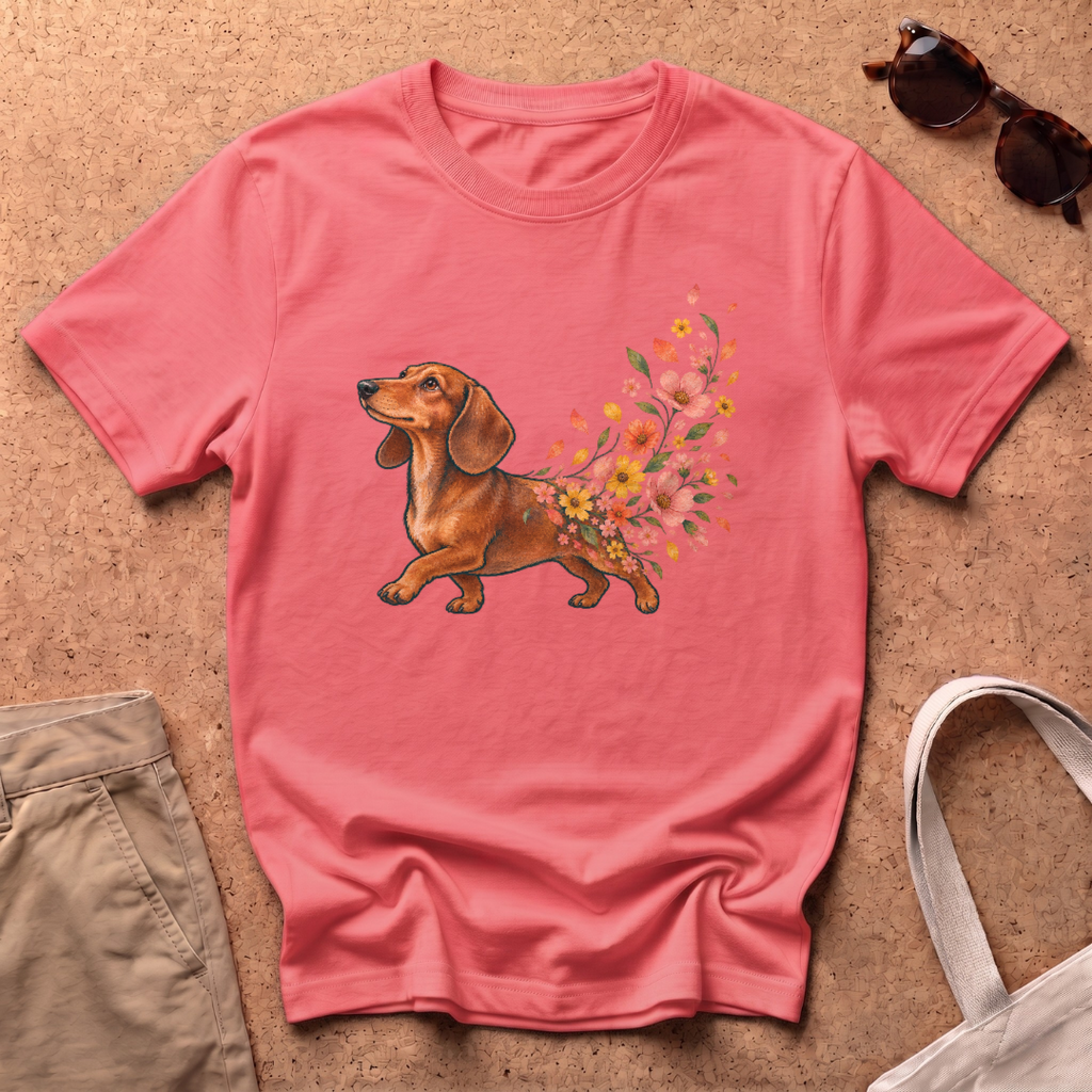 Floral Bloom T-Shirt - Coral Silk