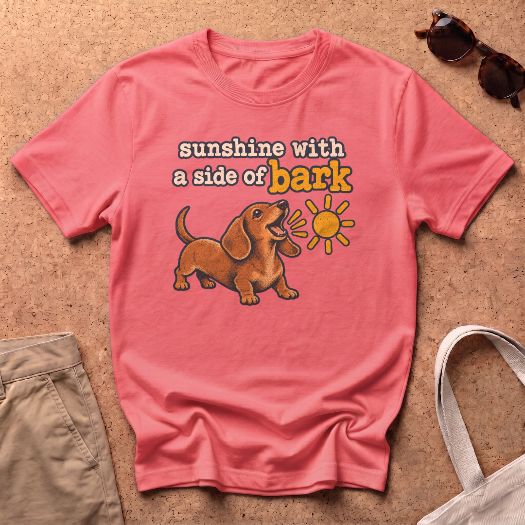 Sunshine Side Bark T-Shirt - Coral Silk