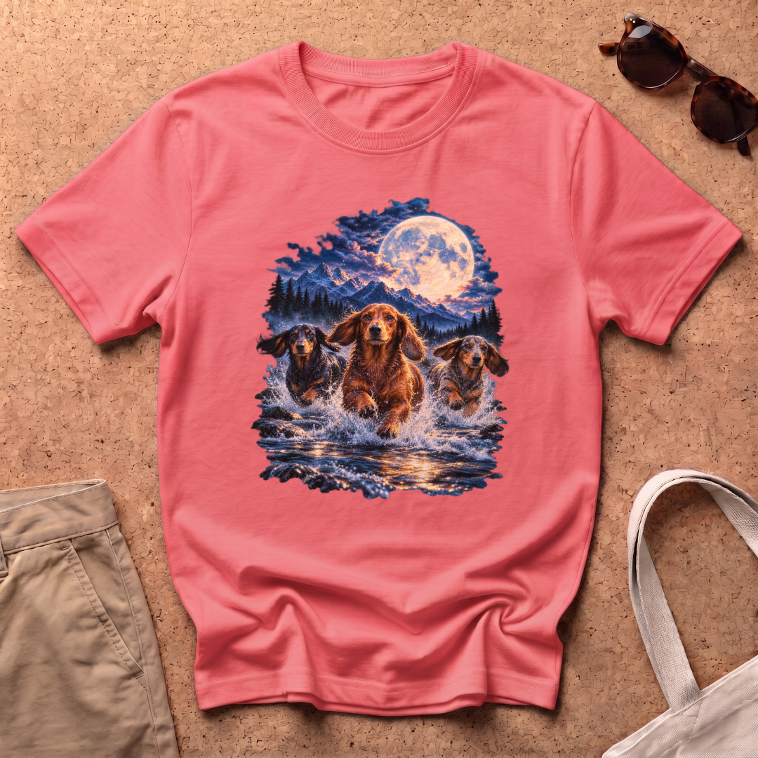 Moonlit River T-Shirt - Coral Silk