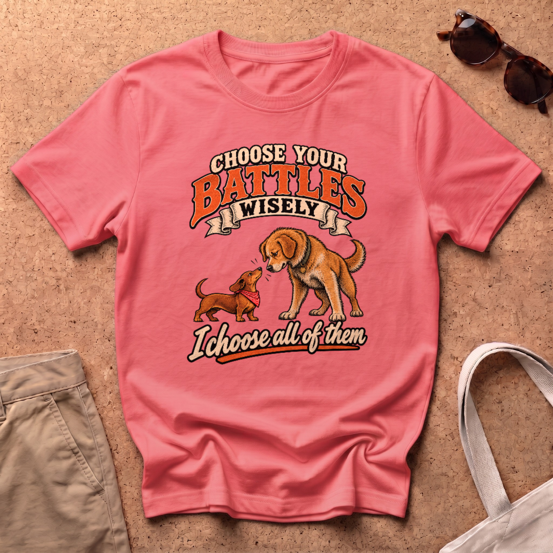 Choose Battles Wisely T-Shirt - Coral Silk