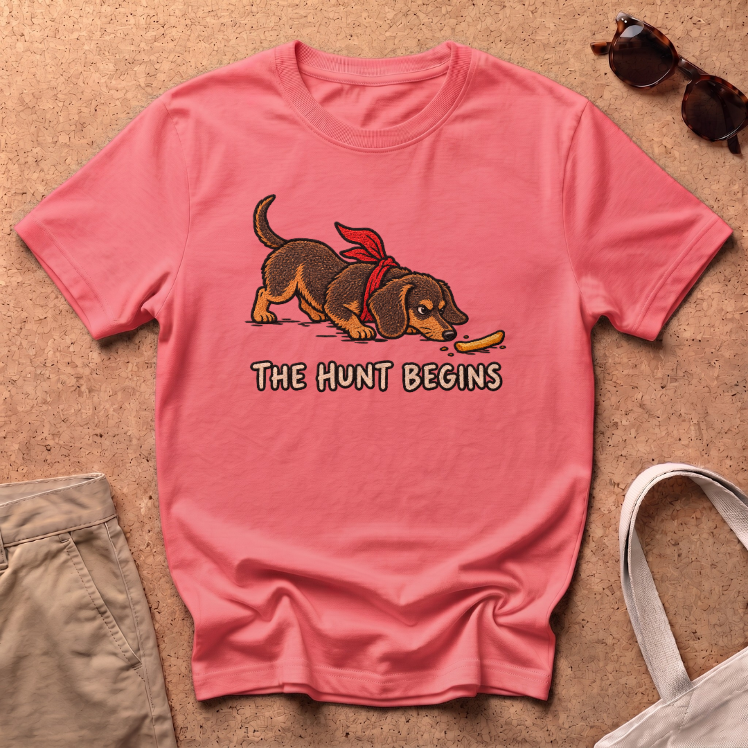 The Hunt Begins T-Shirt - Coral Silk
