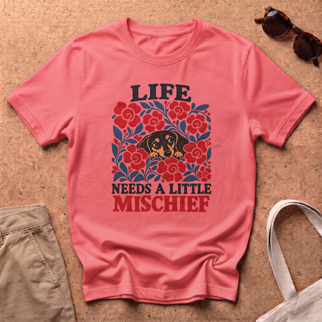 Life Mischief T-Shirt - Coral Silk