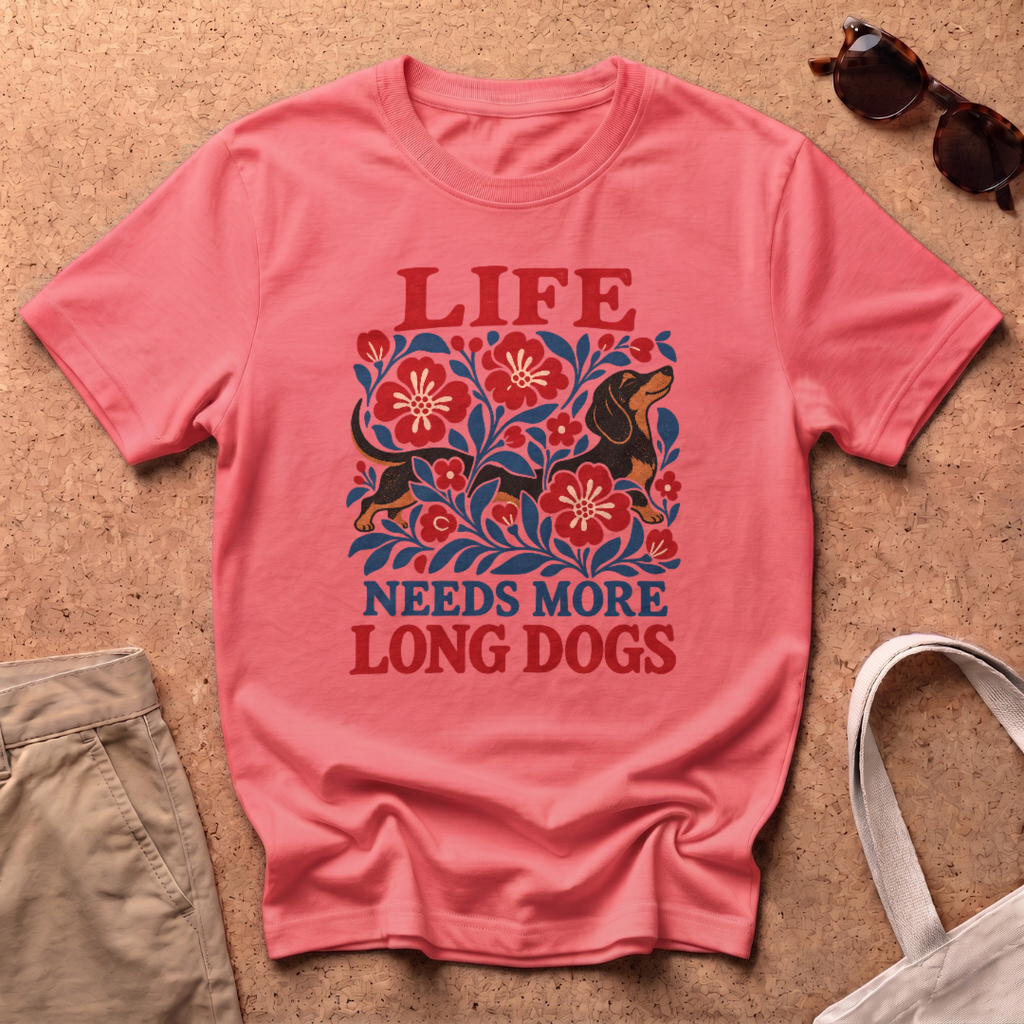 Life Long Dogs T-Shirt - Coral Silk