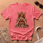 Dachshund Throne T-Shirt - Coral Silk