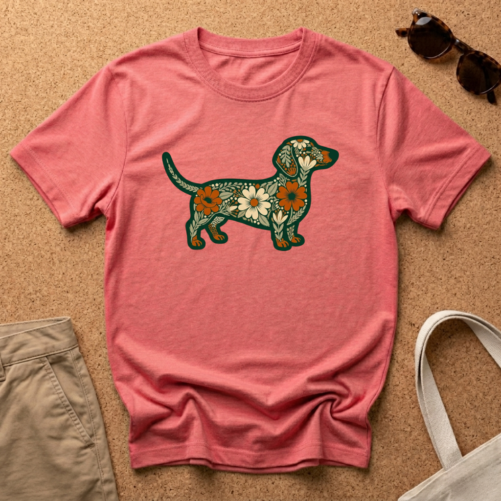 Dachshund Floral Patch T-Shirt