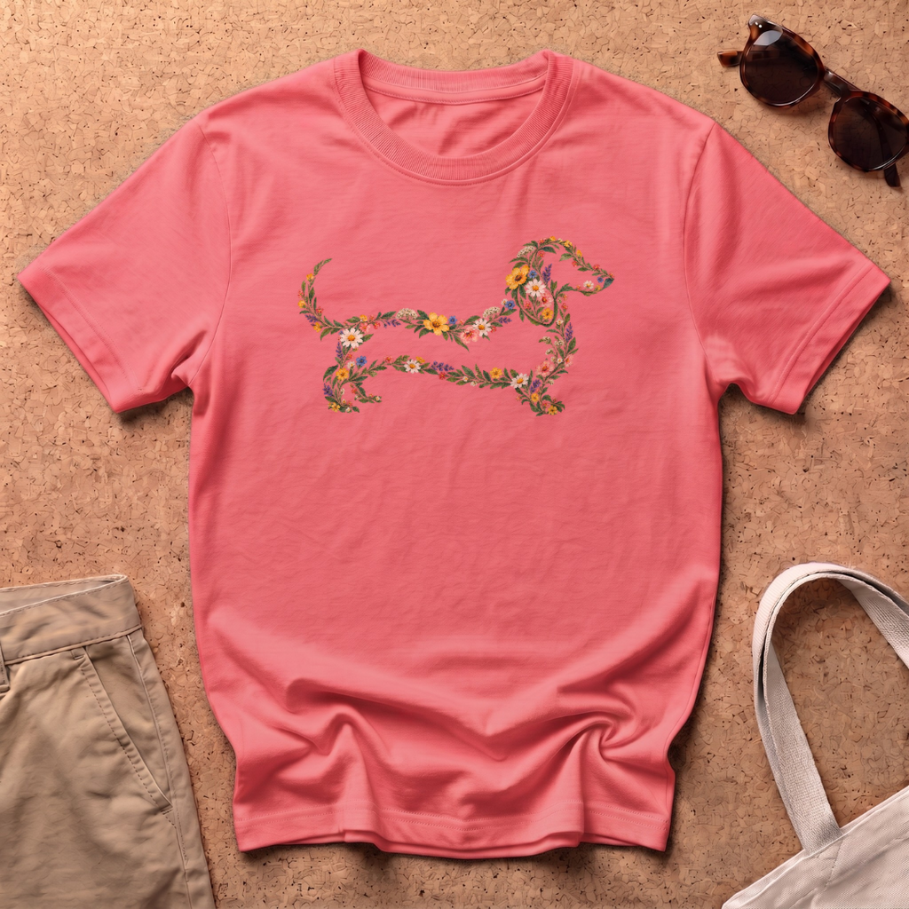 Floral Dach T-Shirt - Coral Silk