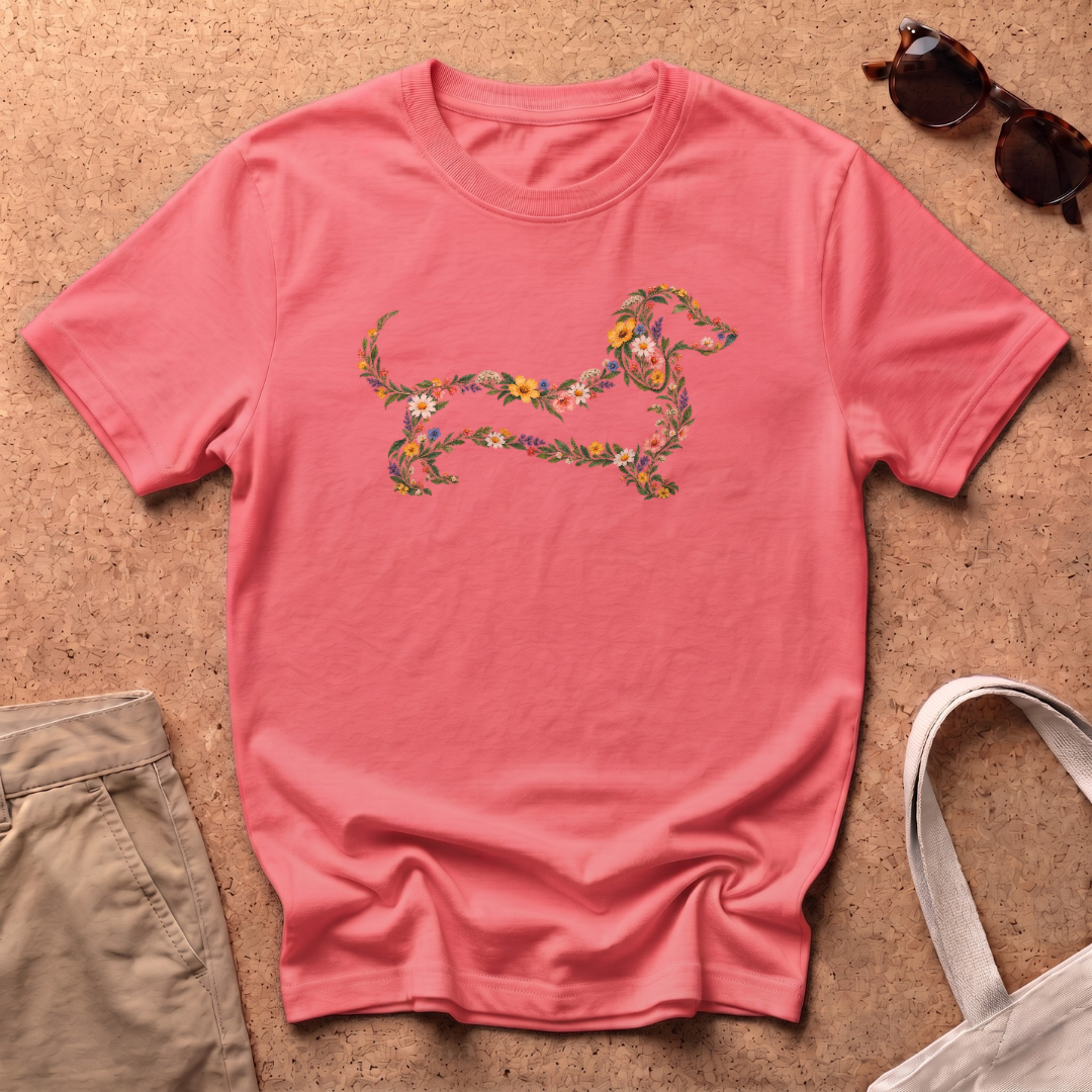 Floral Dach T-Shirt - Coral Silk