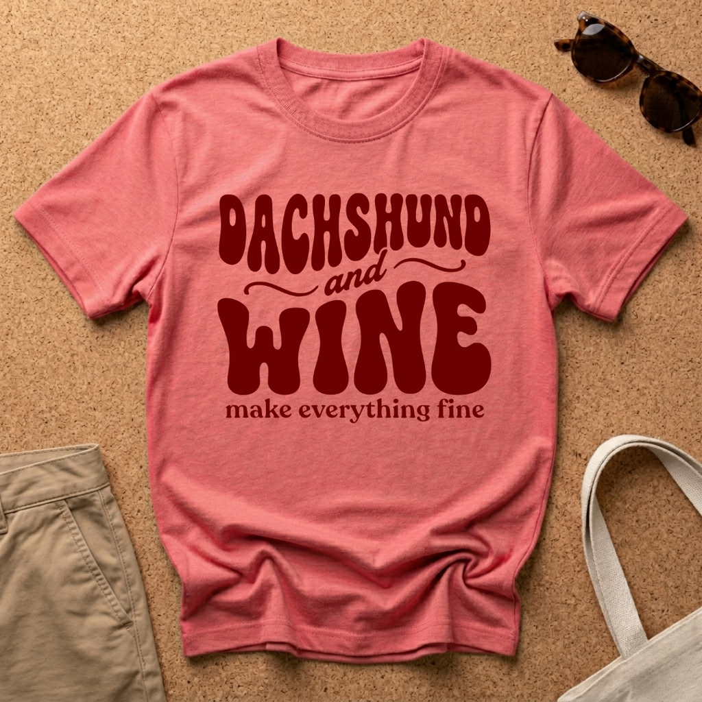 Dachshund and Wine T-Shirt