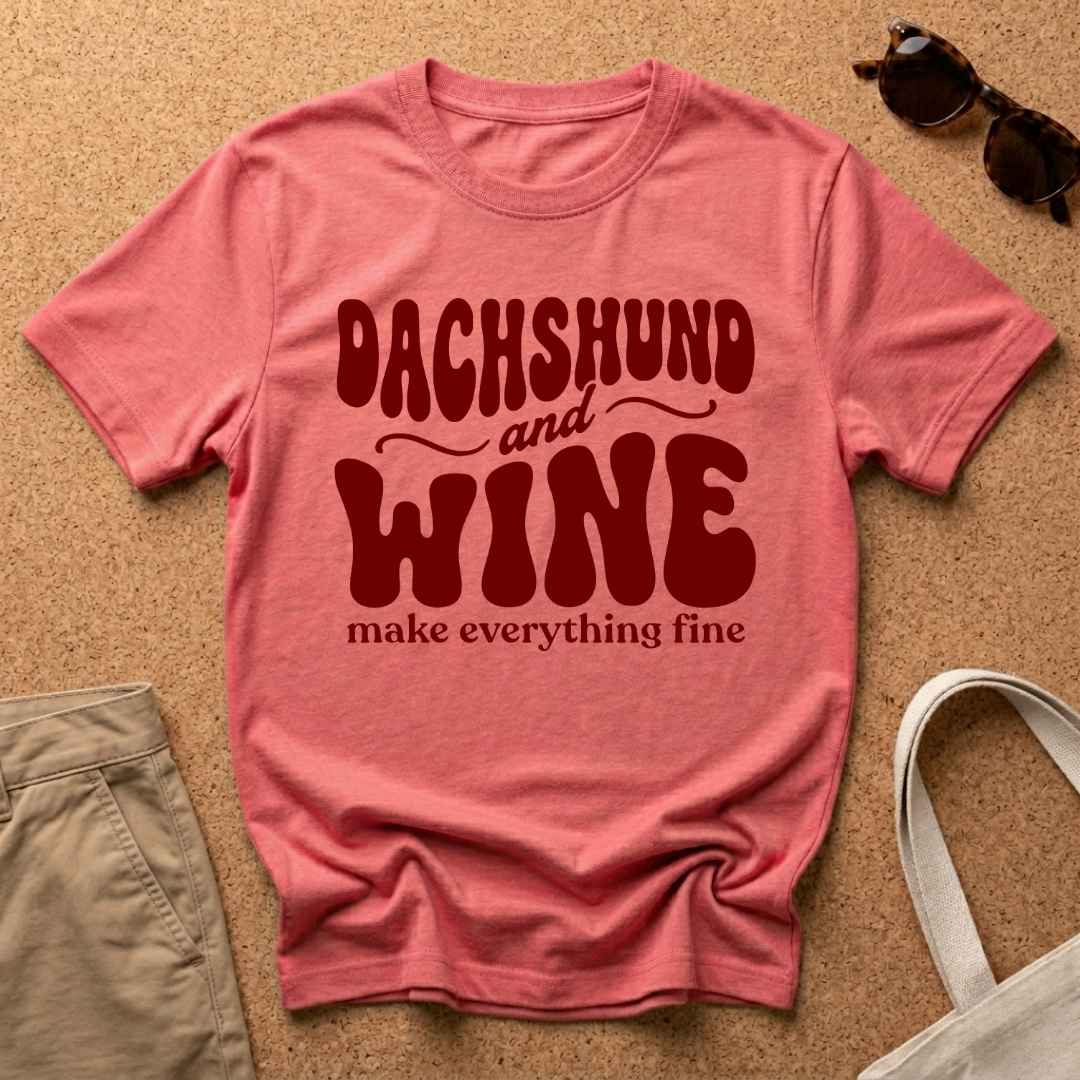 Dachshund and Wine T-Shirt