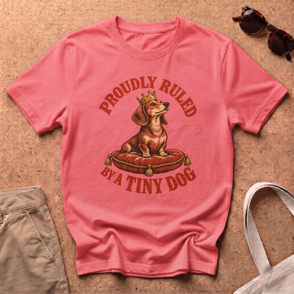 Ruled Tiny Dog T-Shirt - Coral Silk
