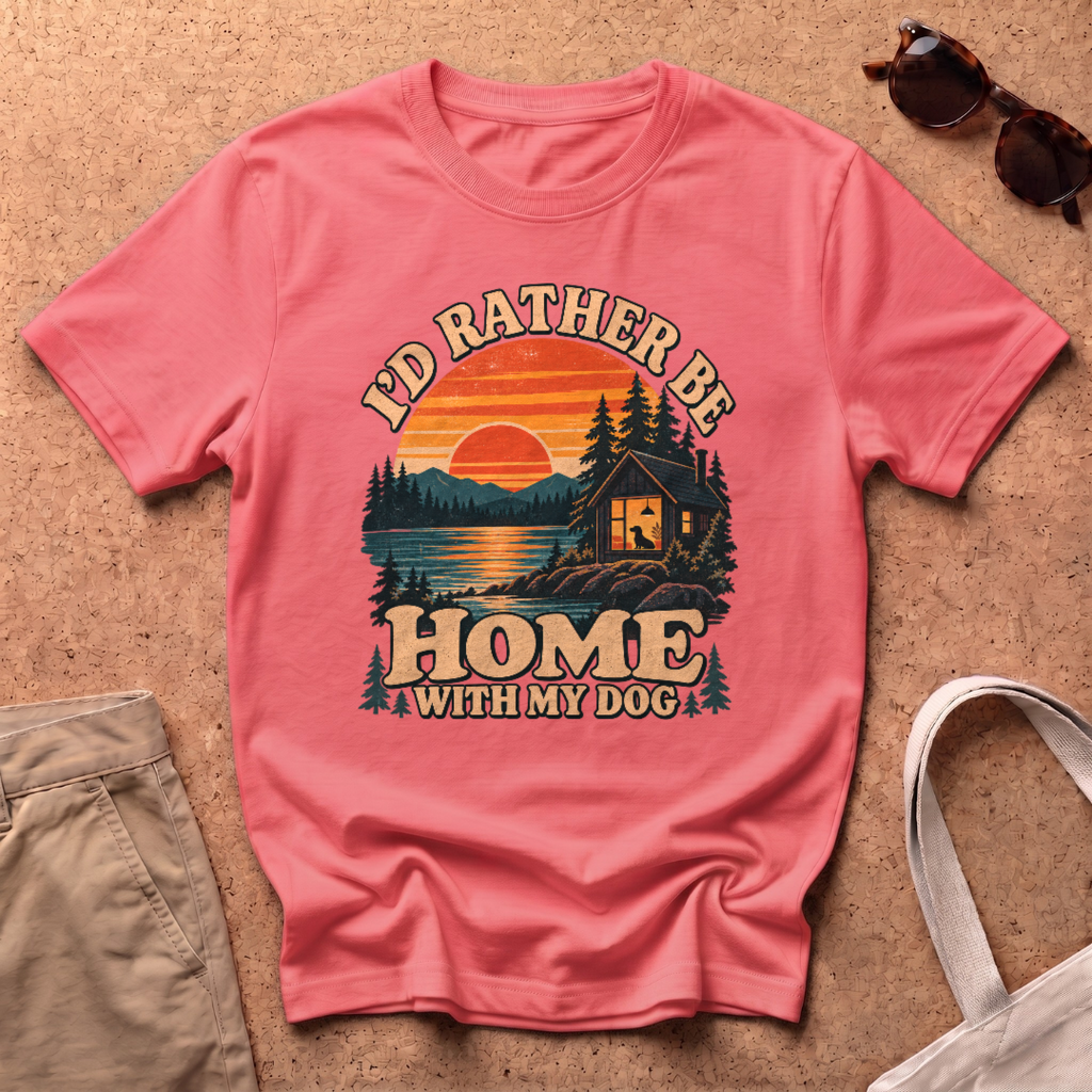 Rather Be Home T-Shirt - Coral Silk