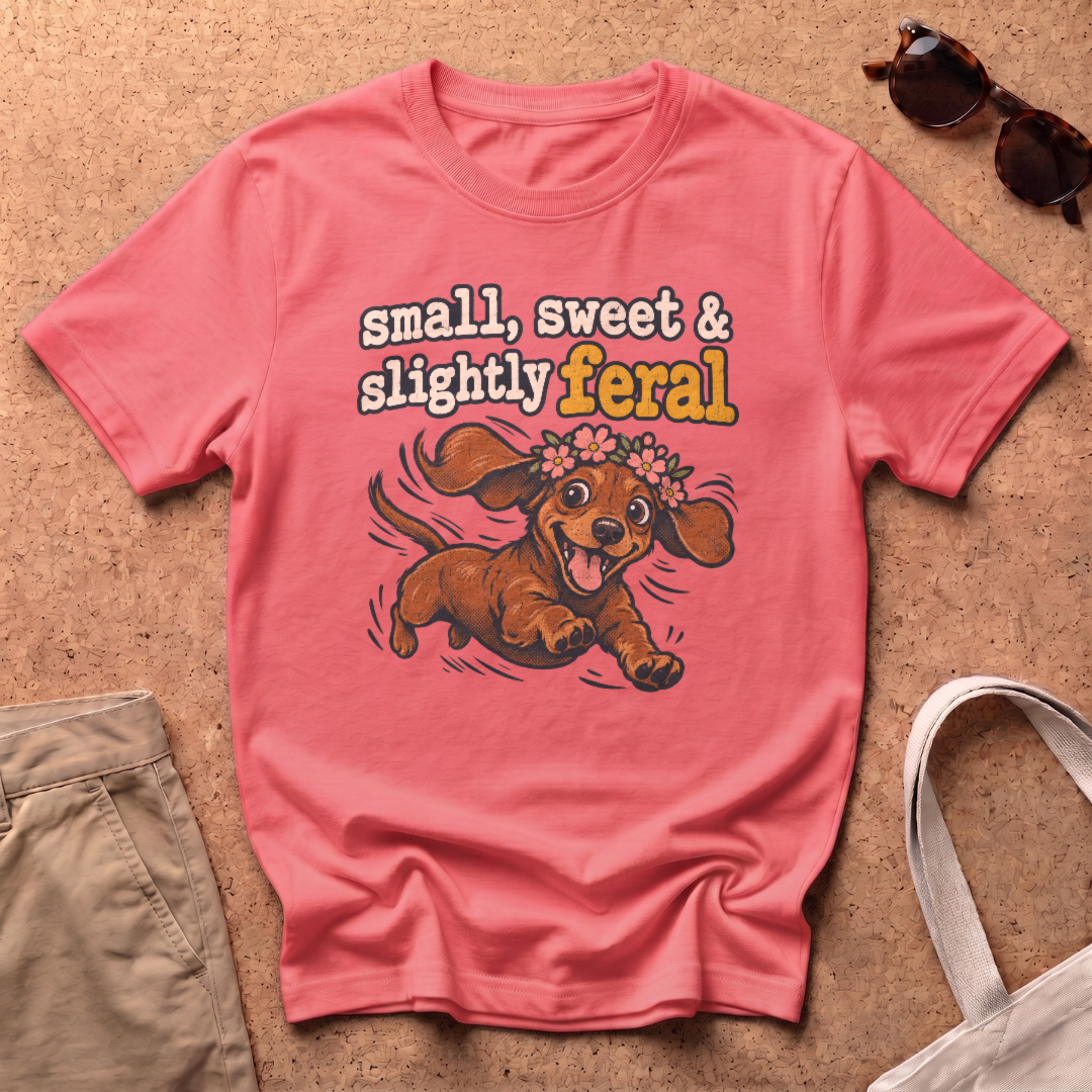 Slightly Feral T-Shirt - Coral Silk