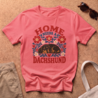 Home Dachshund T-Shirt - Coral Silk