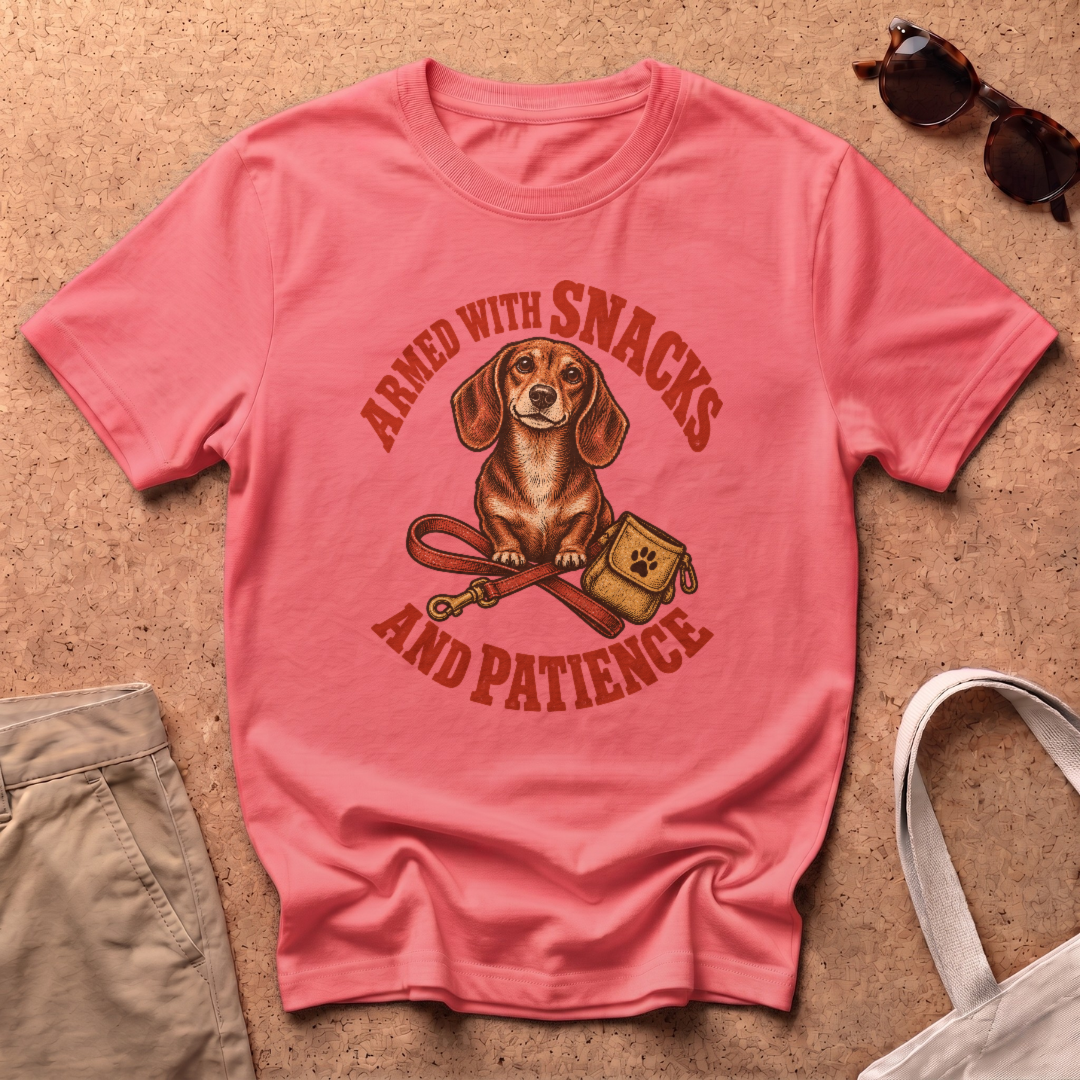 Armed With Snacks T-Shirt - Coral Silk