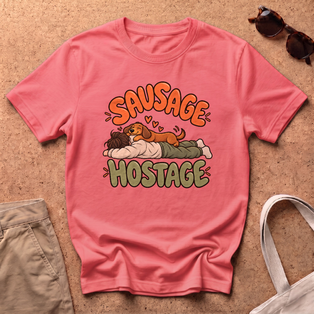 Sausage Hostage T-Shirt - Coral Silk
