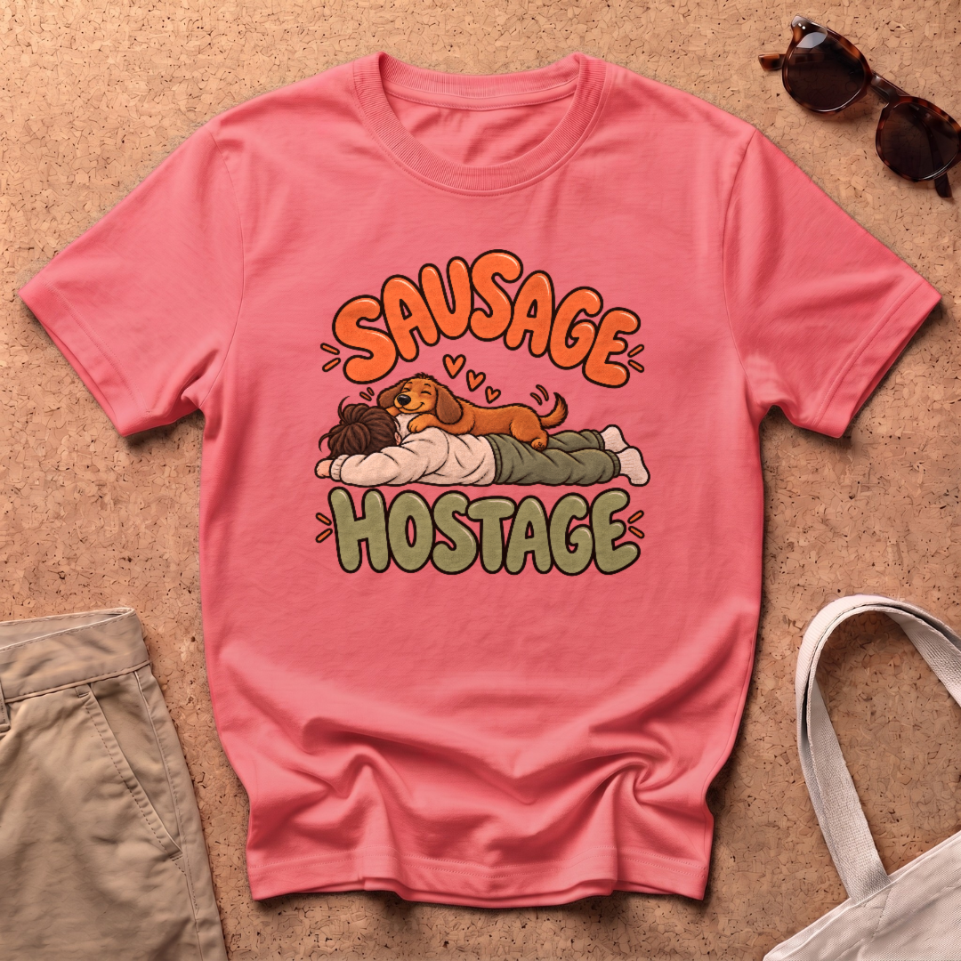 Sausage Hostage T-Shirt - Coral Silk