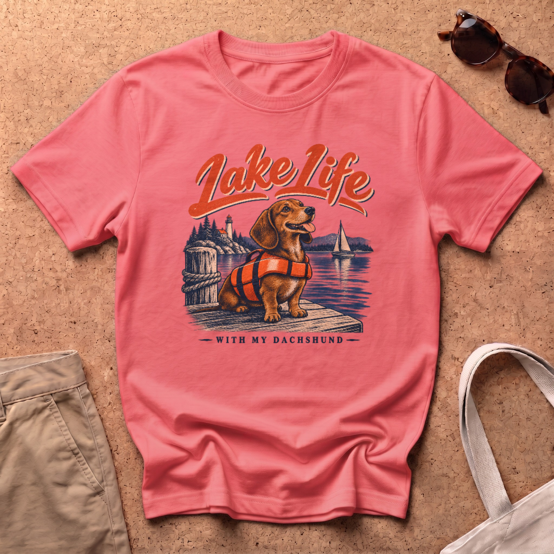 Lake Life T-Shirt - Coral Silk