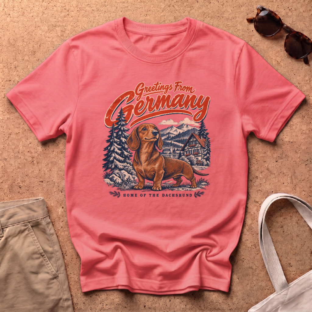 Greetings Germany T-Shirt - Coral Silk