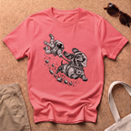 Dachshund Space Sprint T-Shirt - Coral Silk