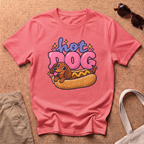 Hot Dog Cute T-Shirt - Coral Silk