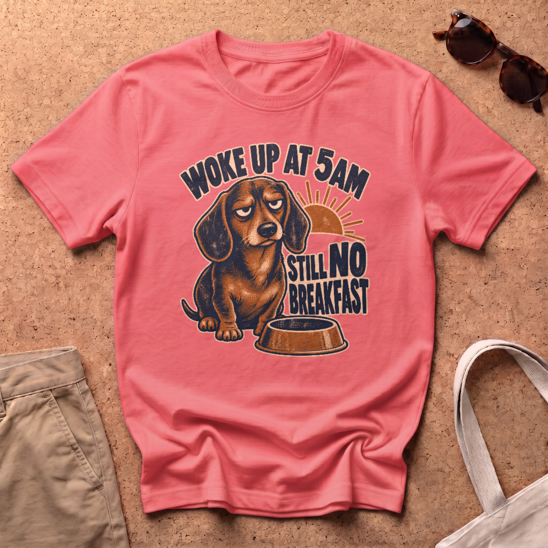 Woke Up At T-Shirt - Coral Silk