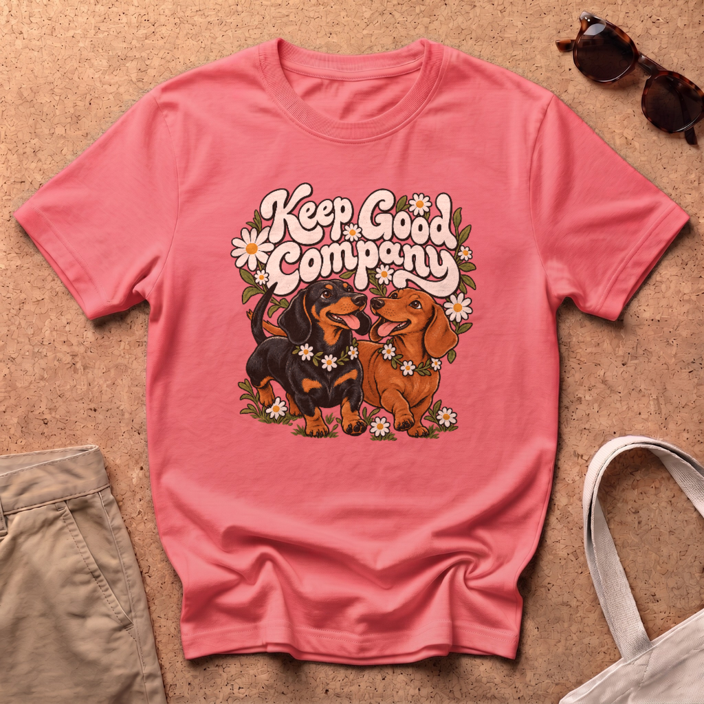 Keep Good Company T-Shirt - Coral Silk