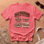 Dachshunds Sleeping T-Shirt - Coral Silk