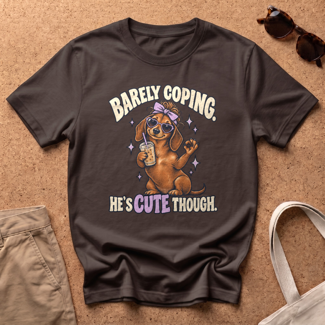 Barely Coping T-Shirt - Dark Chocolate
